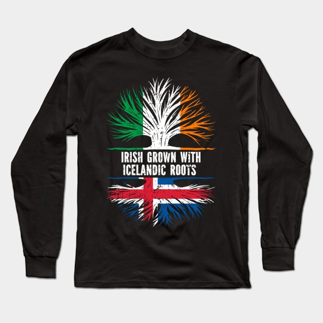 Irish Grown With Icelandic Roots Ireland Flag Long Sleeve T-Shirt by silvercoin